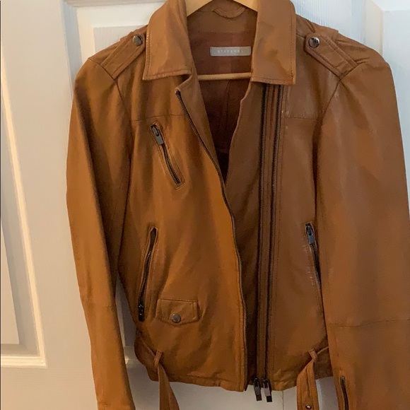 Stefanel Leather Jacket Cognac from Italy - Picture 5 of 17